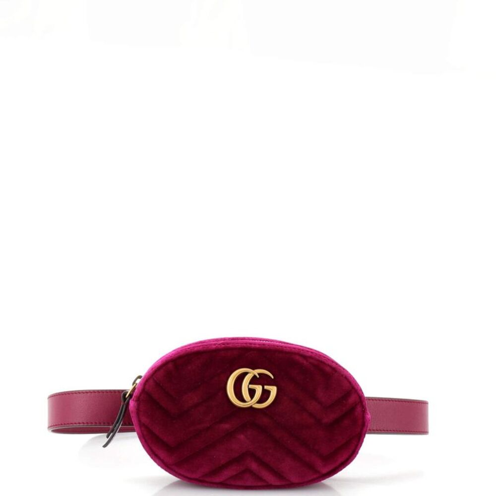 Gucci GG Marmont Belt Bag Matelasse Velvet Purple
